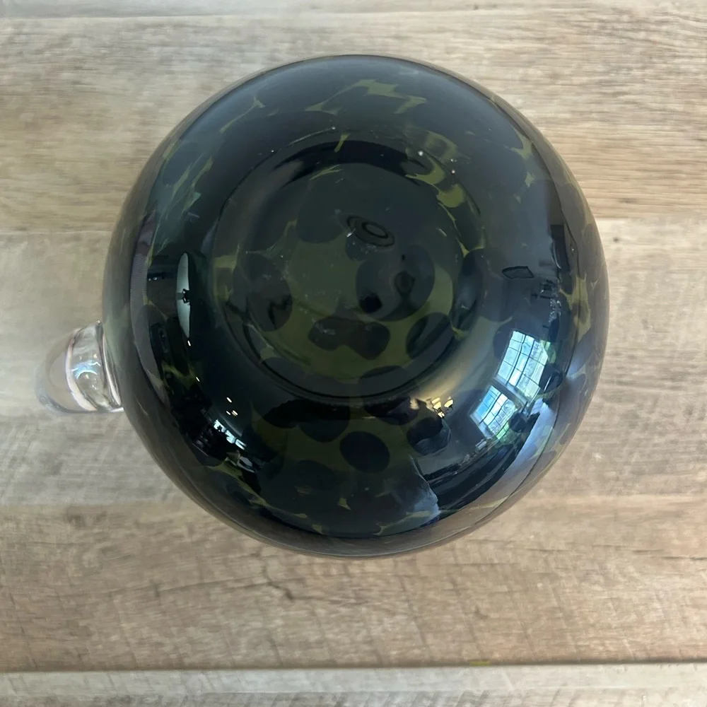 Mid Mod Green Black Speckled Glass Cocktail Pitcher Pier 1‎ 32 OZ Water Pitcher